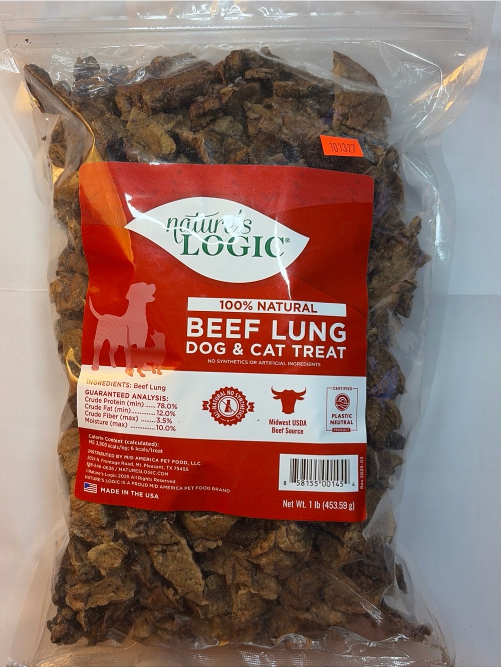 NATURE'S LOGIC Beef Lung Dog & Cat Treats - 100% Natural Midwest
